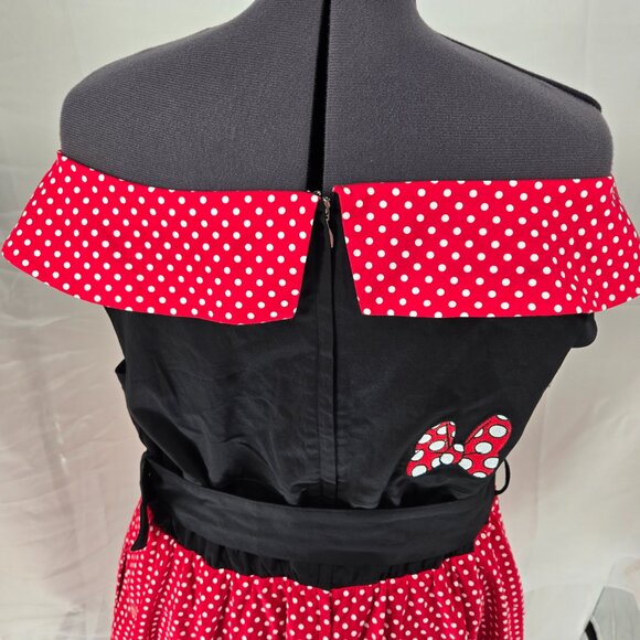629-11 NEW Disney Dress Shop Minne Mouse off shoulder retro dress Size 2X NWT - Picture 6 of 15